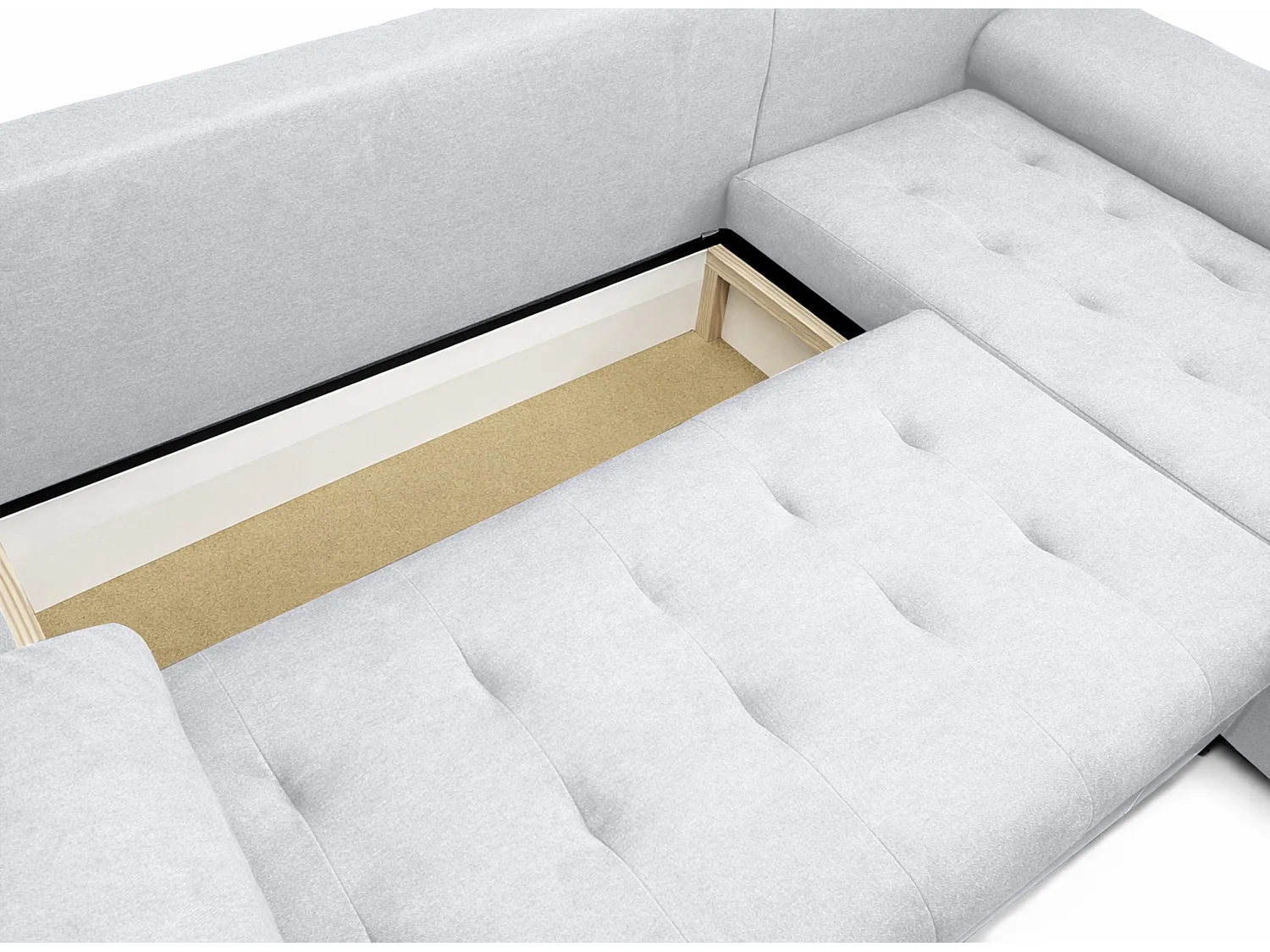 AX LIVING Manisa Wohnzimmer Couch L Form Couch hellgraues Schlafsofa R