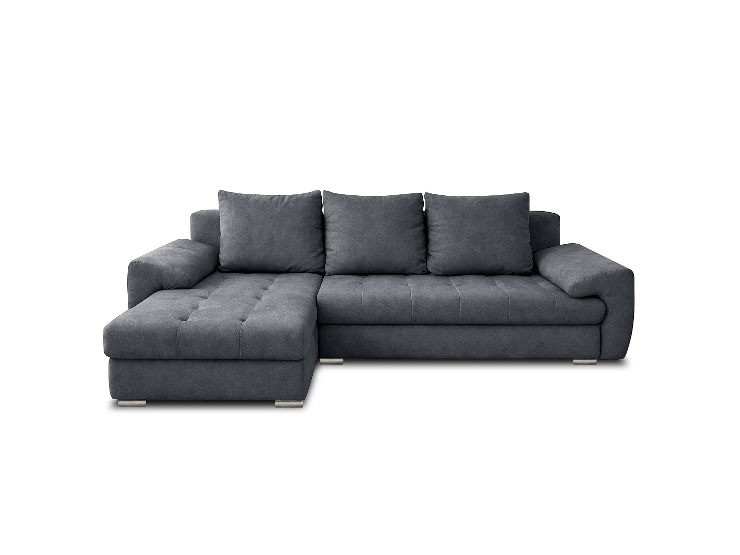 AX LIVING Manisa Wohnzimmer Couch L dunkelgraue Eckcouch L
