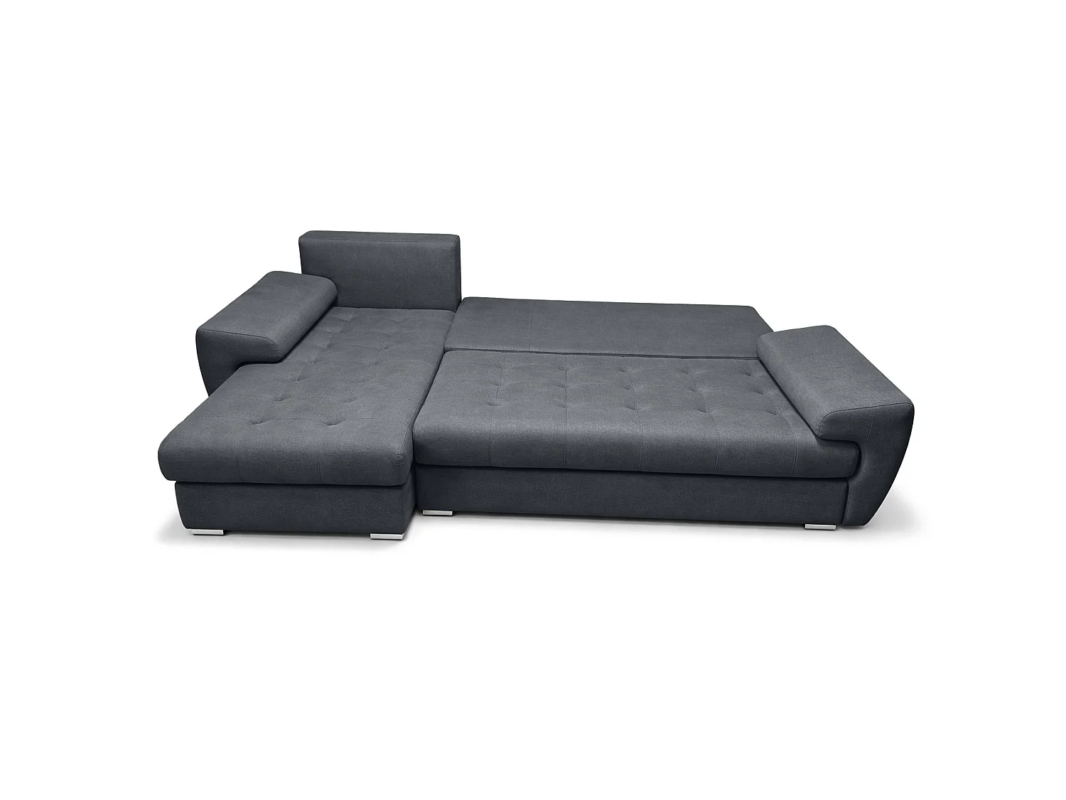 AX LIVING Manisa Wohnzimmer Couch L dunkelgraue Eckcouch L