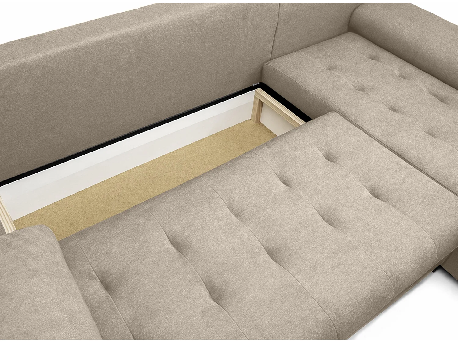 AX LIVING Manisa Wohnzimmer Couch L Form Hellbraune Sofa R