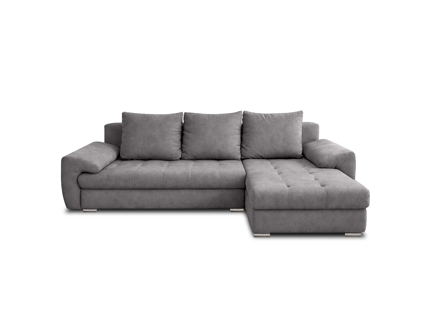 AX LIVING Manisa Wohnzimmer Couch L Form Schlafsofa Grau R