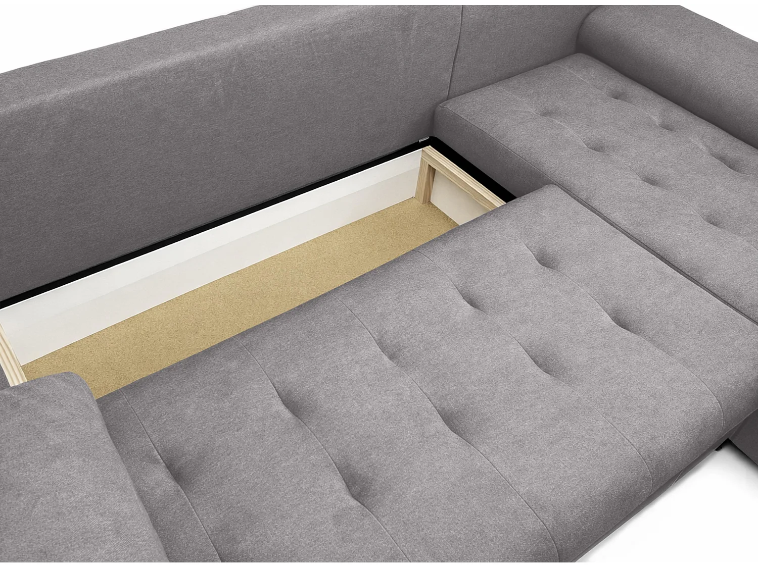 AX LIVING Manisa Wohnzimmer Couch L Form Schlafsofa Grau R
