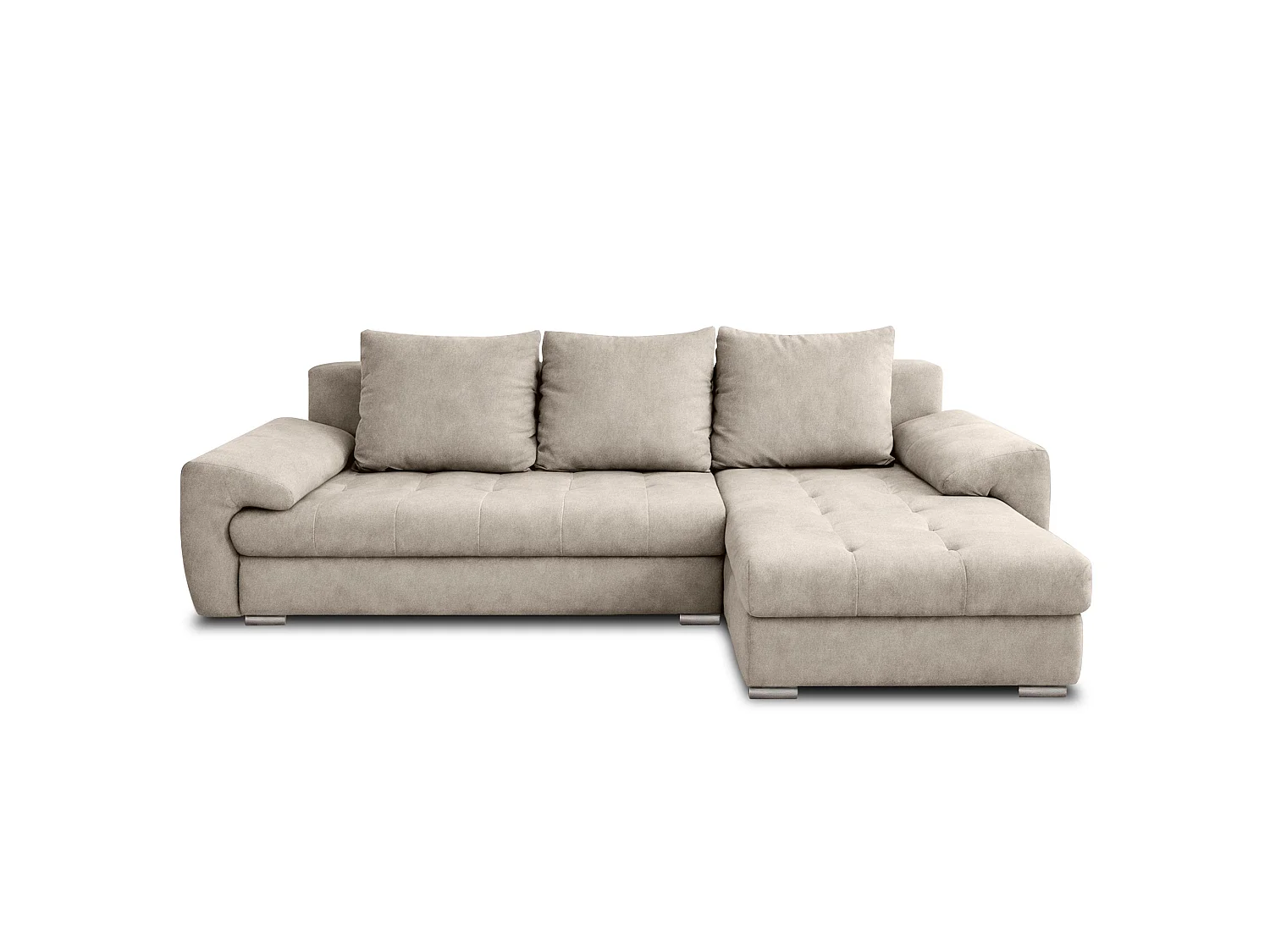 AX LIVING Manisa Wohnzimmer Couch L Form Beige mit Schlaffunktion R