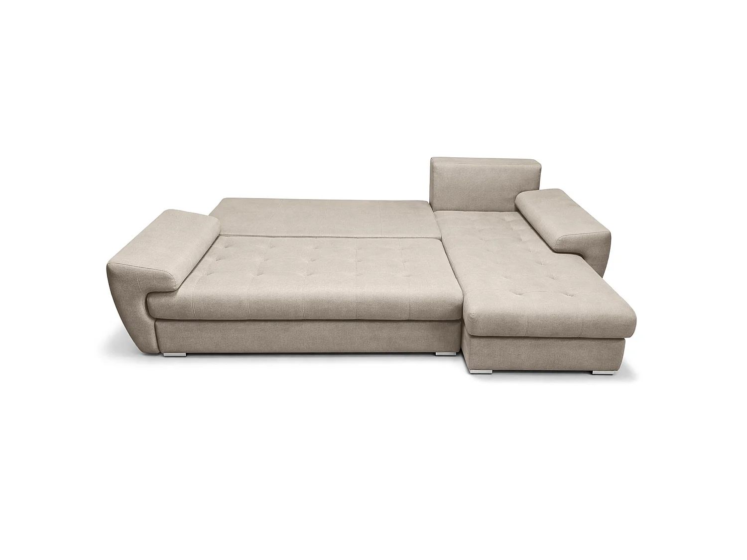 AX LIVING Manisa Wohnzimmer Couch L Form Beige mit Schlaffunktion R
