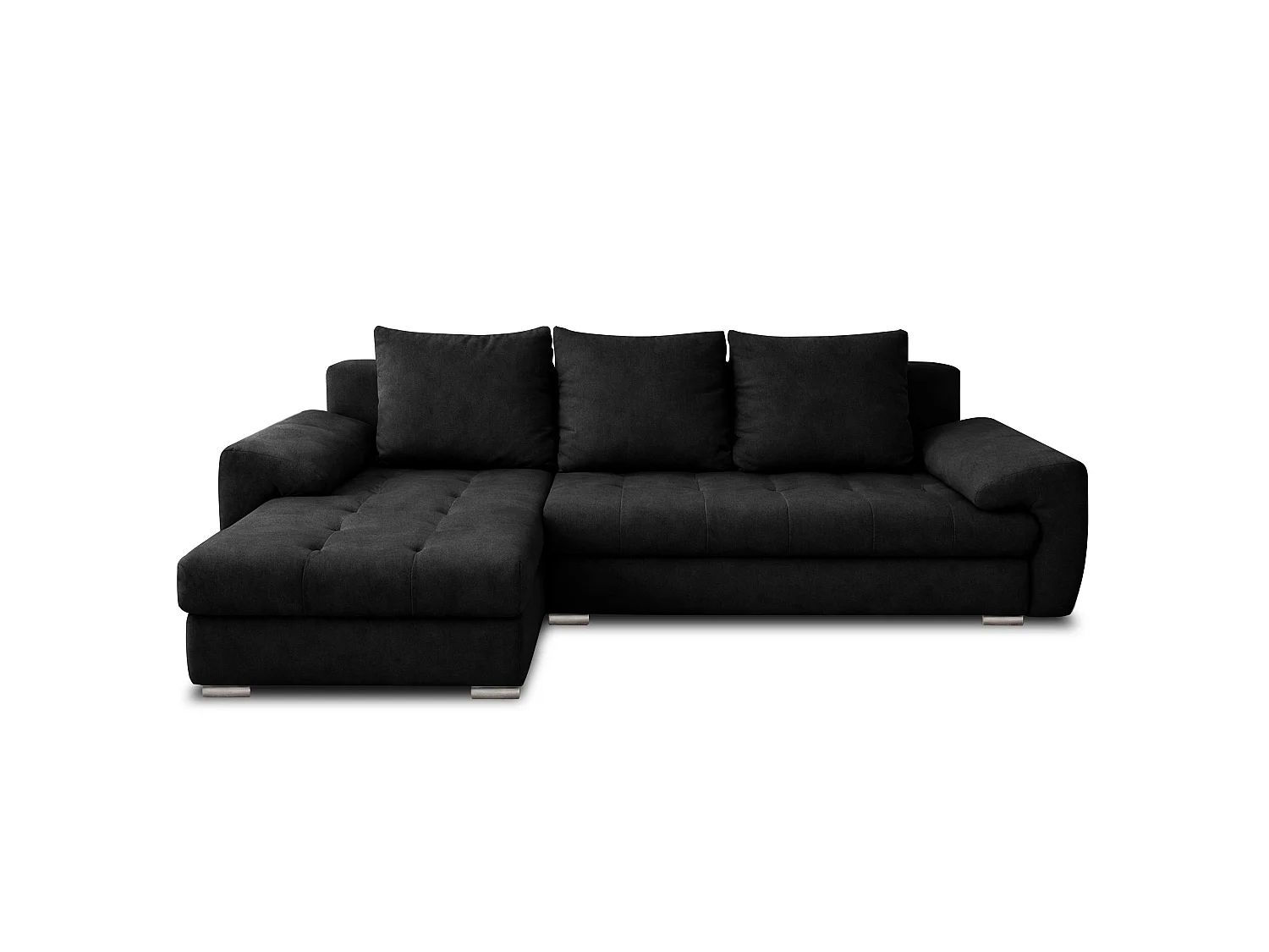 AX LIVING Manisa Wohnzimmer Couch L Form Sofa Schwarz L