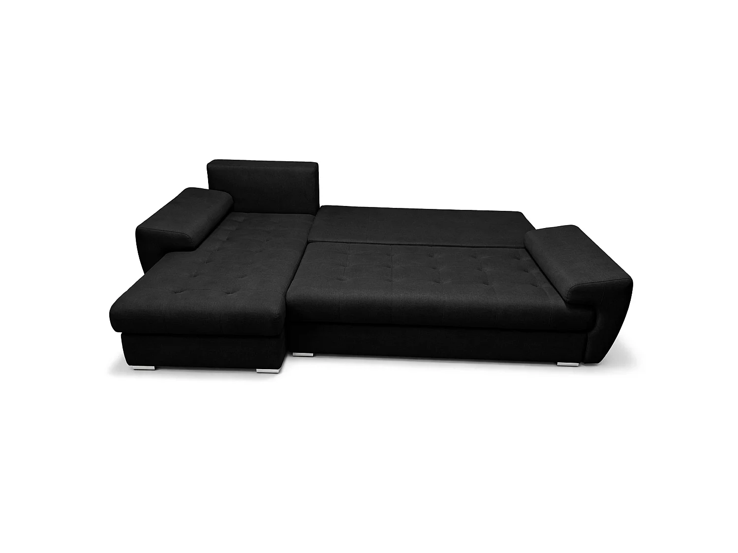 AX LIVING Manisa Wohnzimmer Couch L Form Sofa Schwarz L