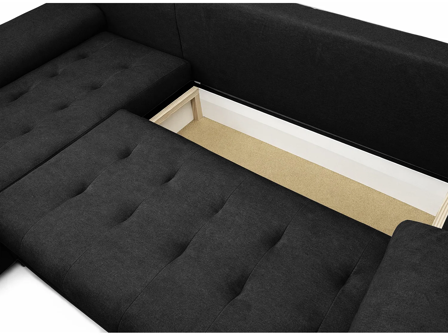 AX LIVING Manisa Wohnzimmer Couch L Form Sofa Schwarz L
