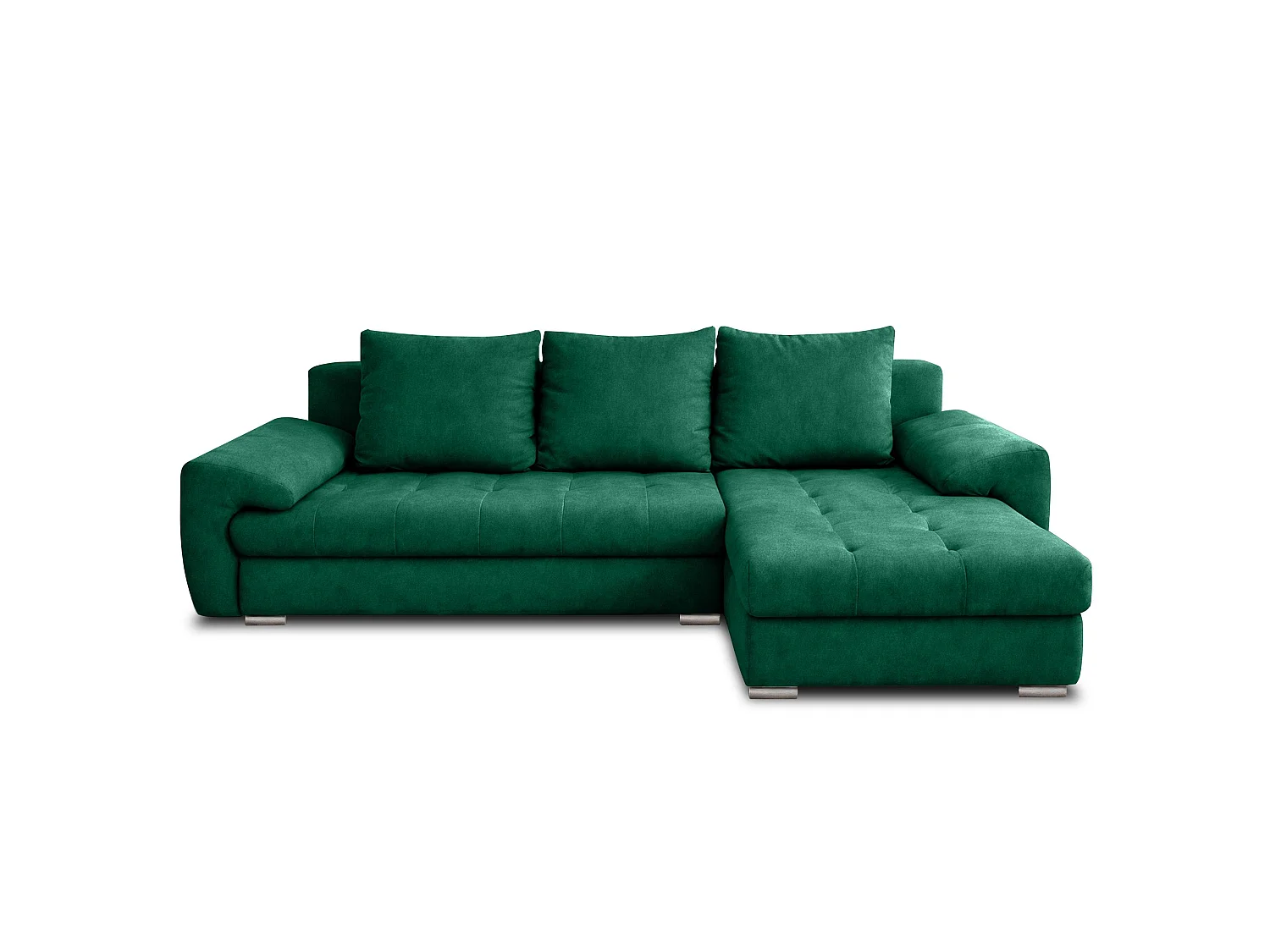 AX LIVING Manisa Wohnzimmer Couch L Form Grün mit Schlaffunktion R