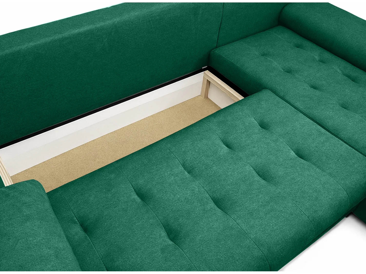 AX LIVING Manisa Wohnzimmer Couch L Form Grün mit Schlaffunktion R