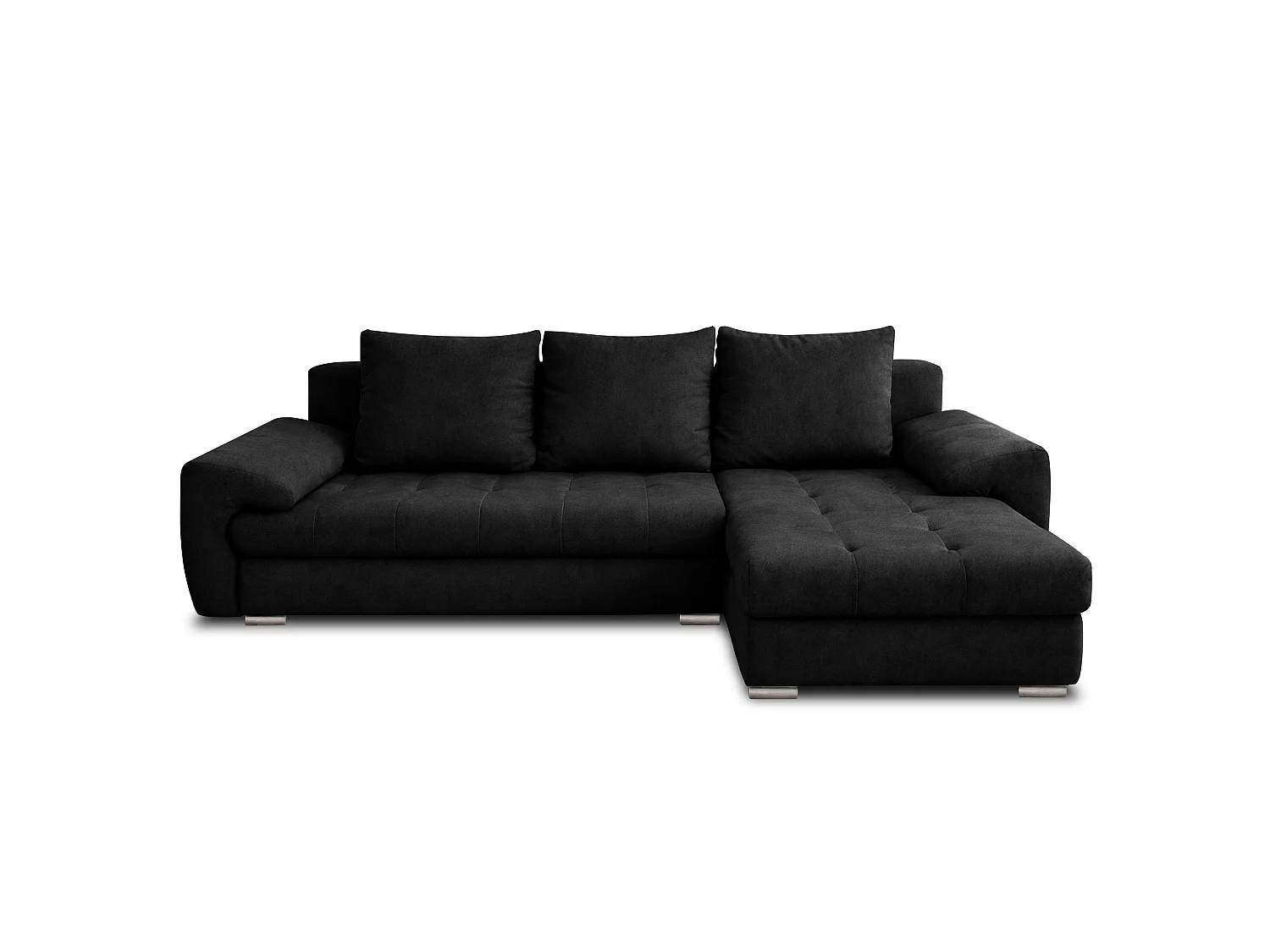 AX LIVING Manisa Wohnzimmer Couch L Form Sofa Schwarz R