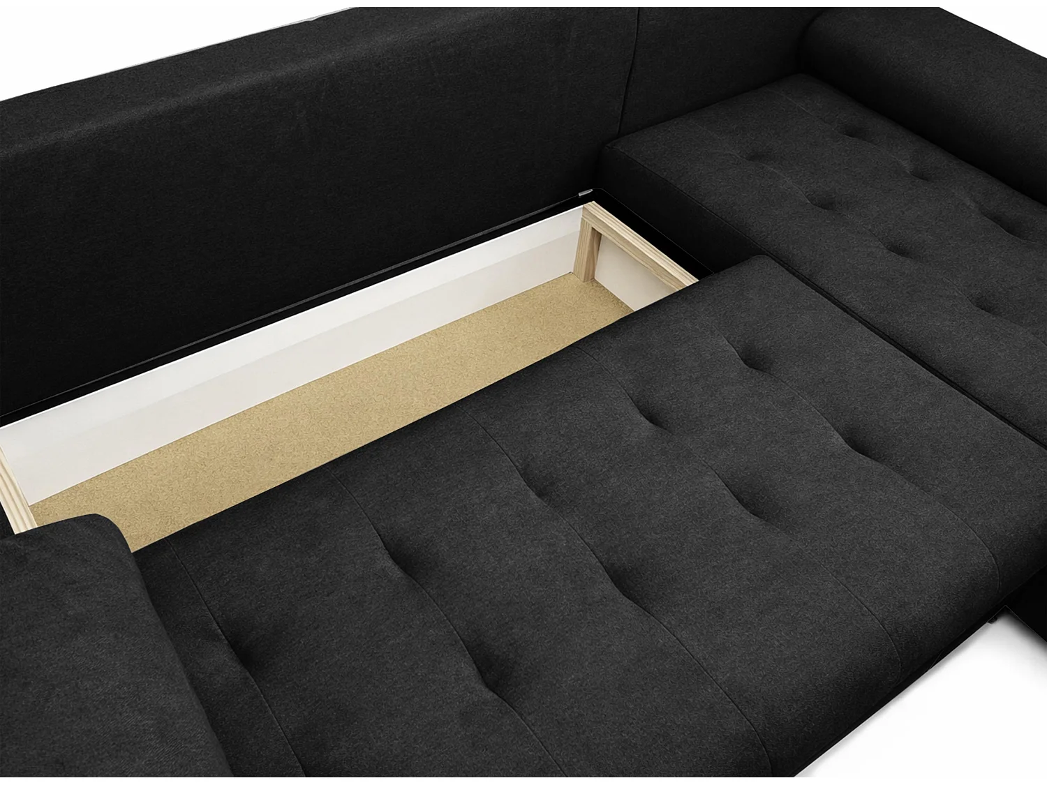 AX LIVING Manisa Wohnzimmer Couch L Form Sofa Schwarz R