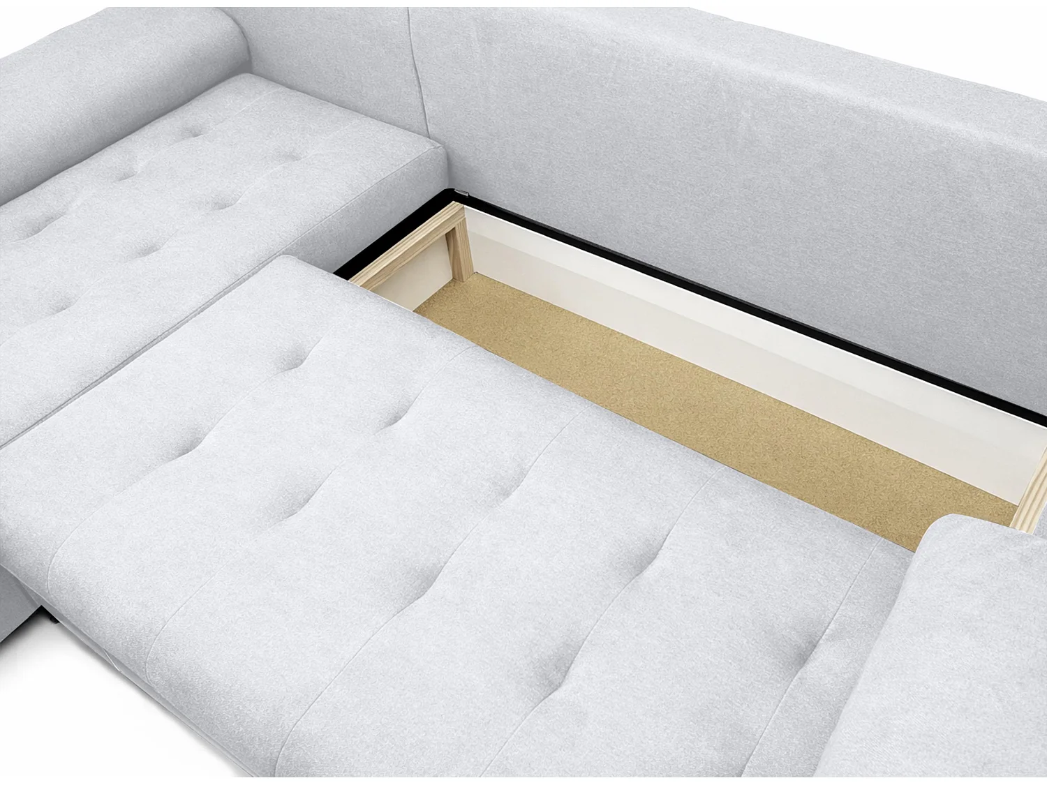 AX LIVING Manisa Wohnzimmer Couch L Form Couch hellgraues Schlafsofa L