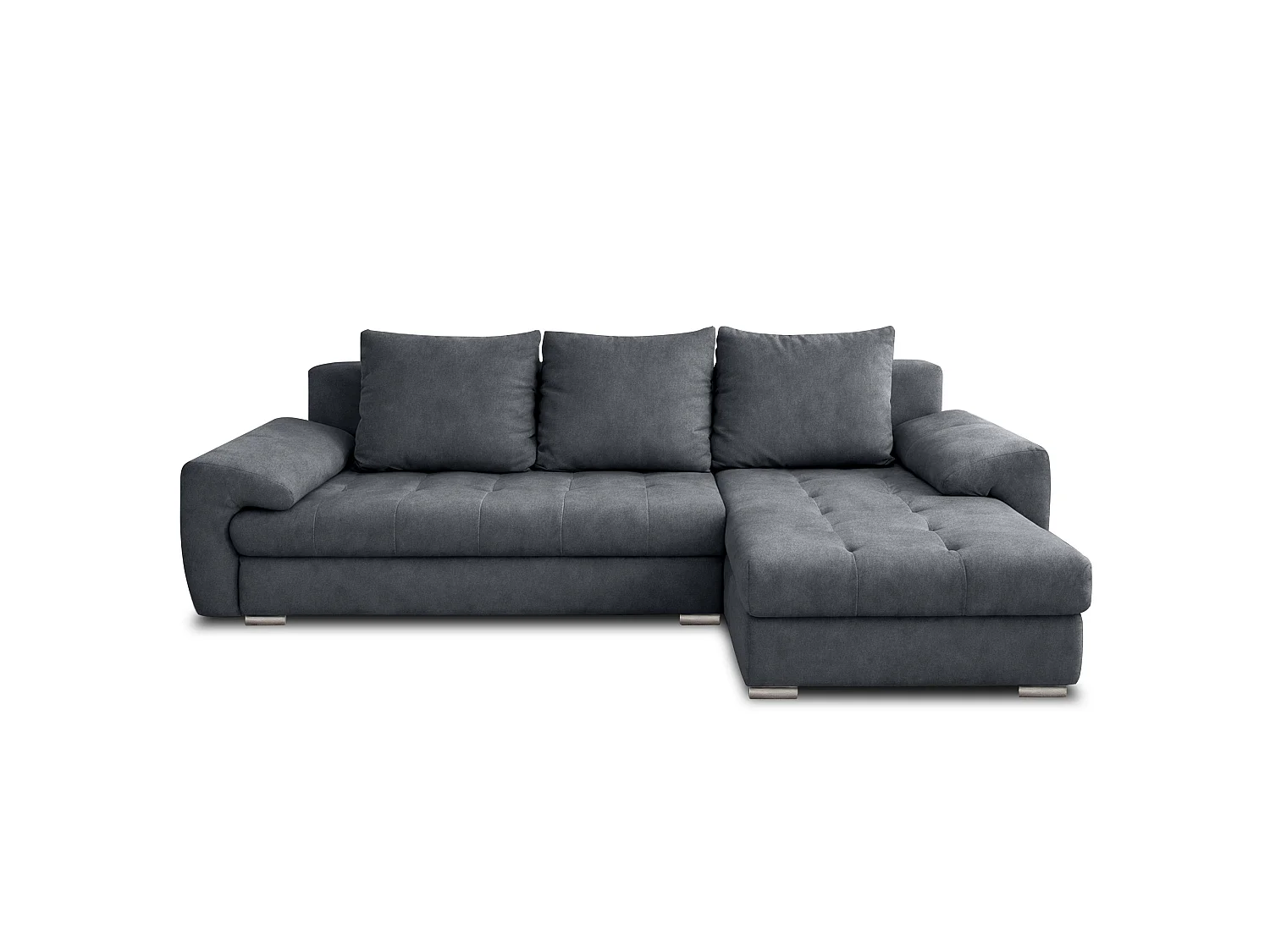 AX LIVING Manisa Wohnzimmer Couch L dunkelgraue Eckcouch R