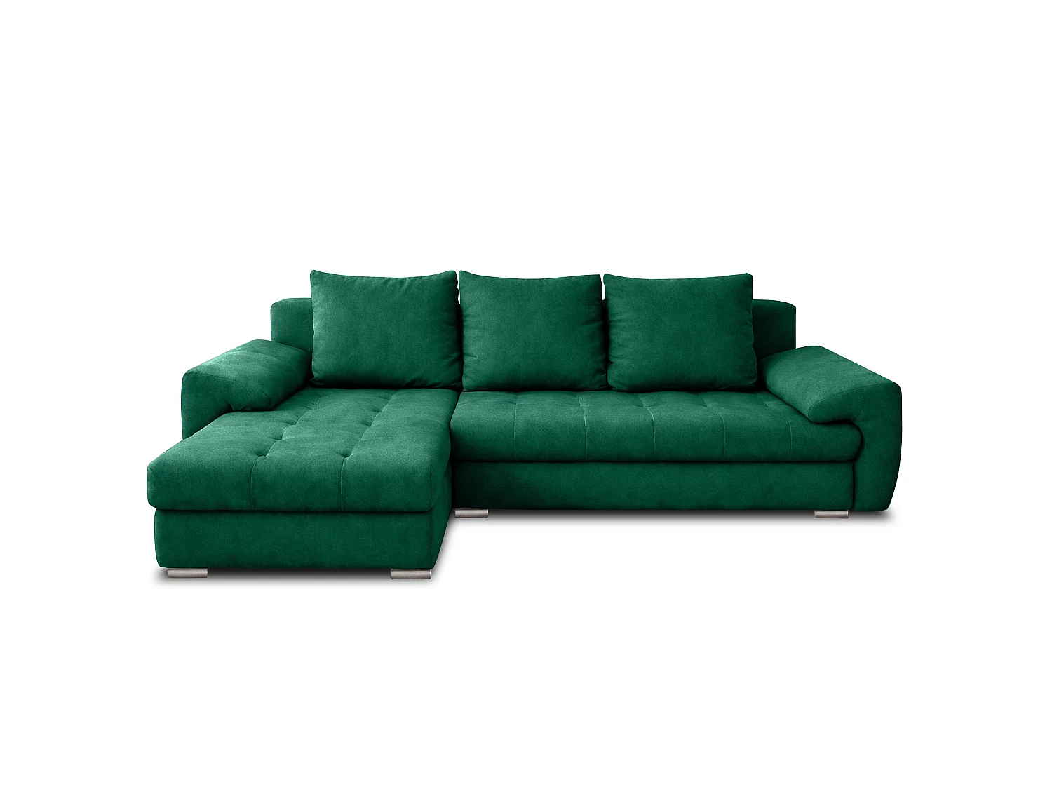 AX LIVING Manisa Wohnzimmer Couch L Form Grün mit Schlaffunktion L