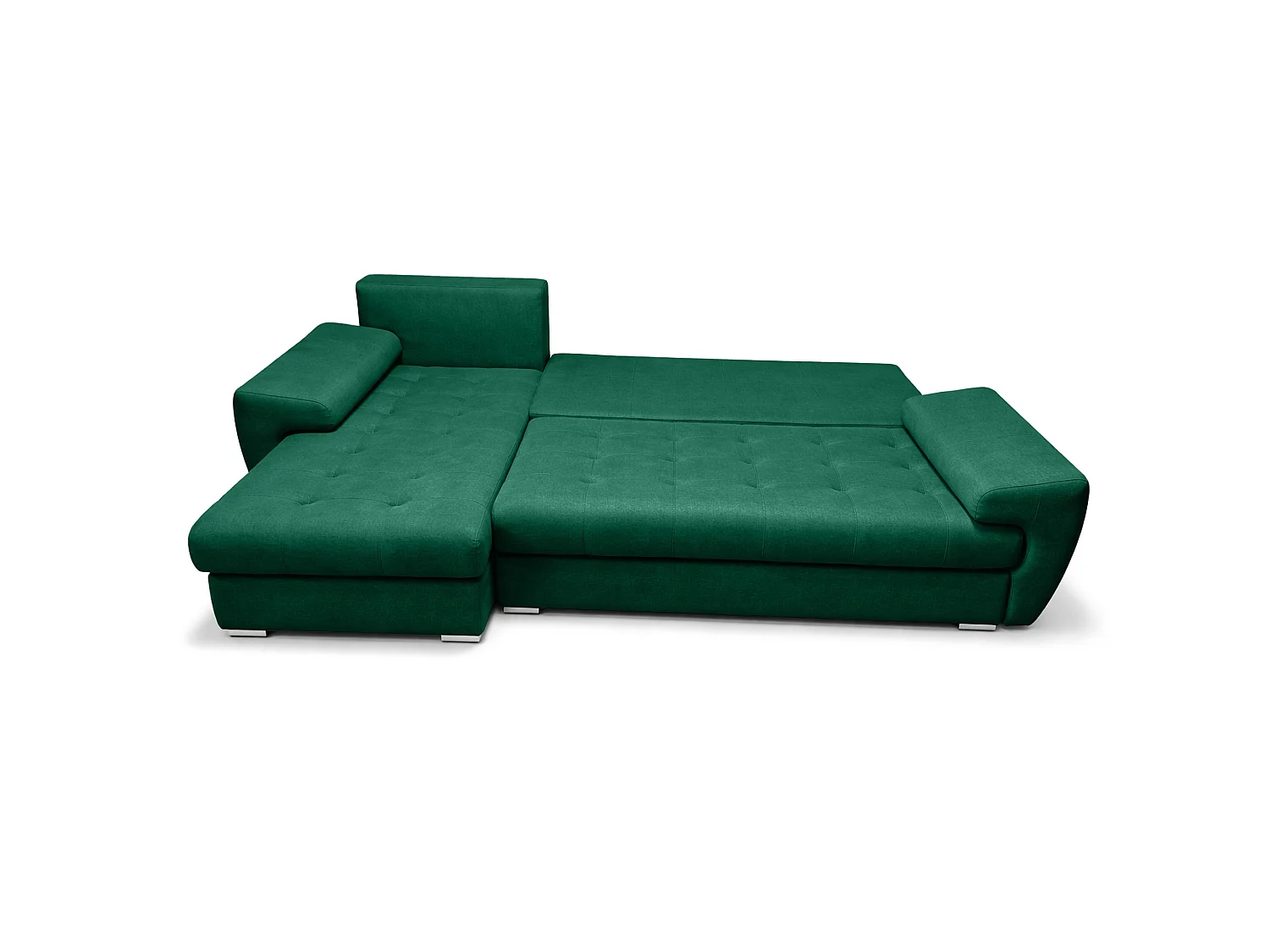 AX LIVING Manisa Wohnzimmer Couch L Form Grün mit Schlaffunktion L