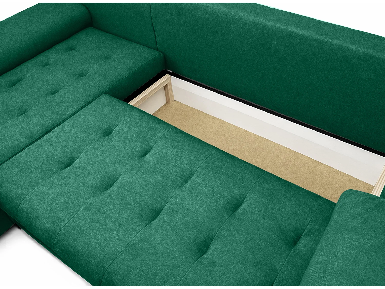 AX LIVING Manisa Wohnzimmer Couch L Form Grün mit Schlaffunktion L