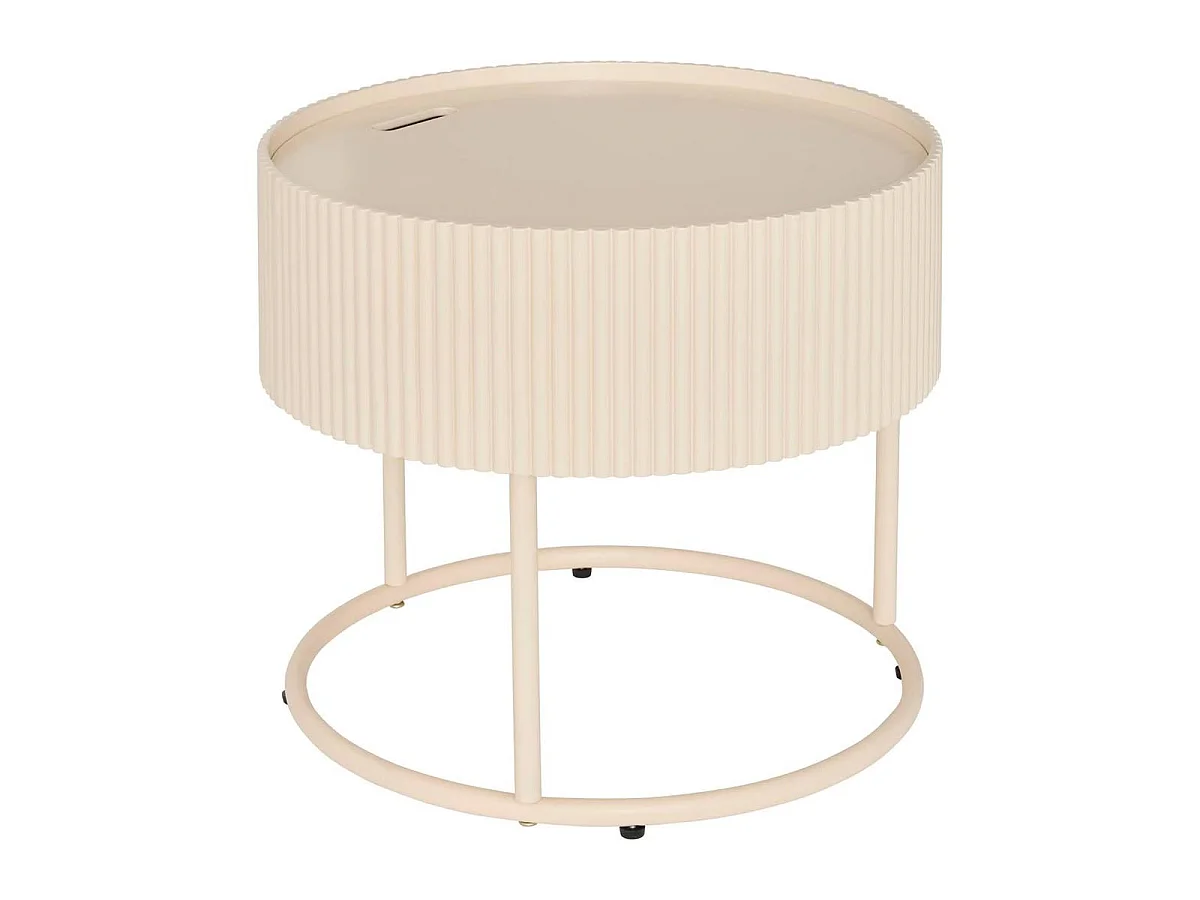 Table Basse Avec Rangement "Juna" 45cm Beige