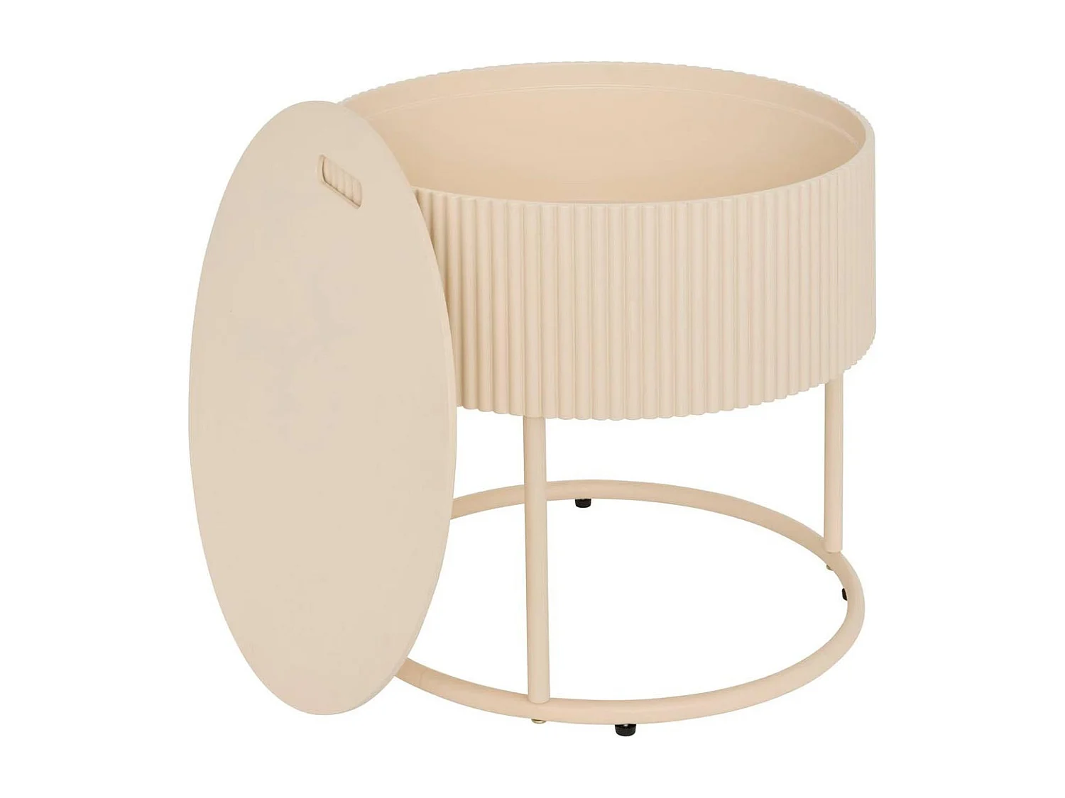 Table Basse Avec Rangement "Juna" 45cm Beige