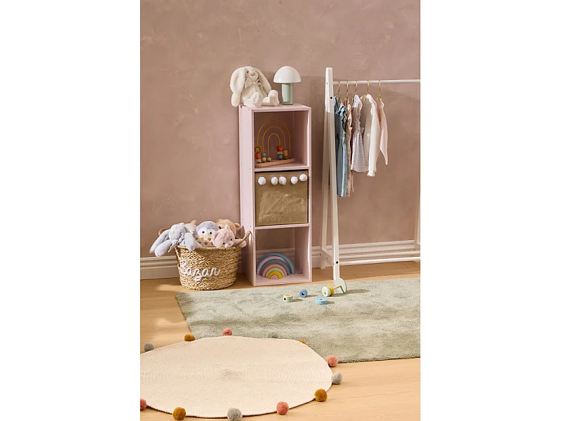 Étagère Enfant 3 Cases "Mix n'Modul" 94cm Rose