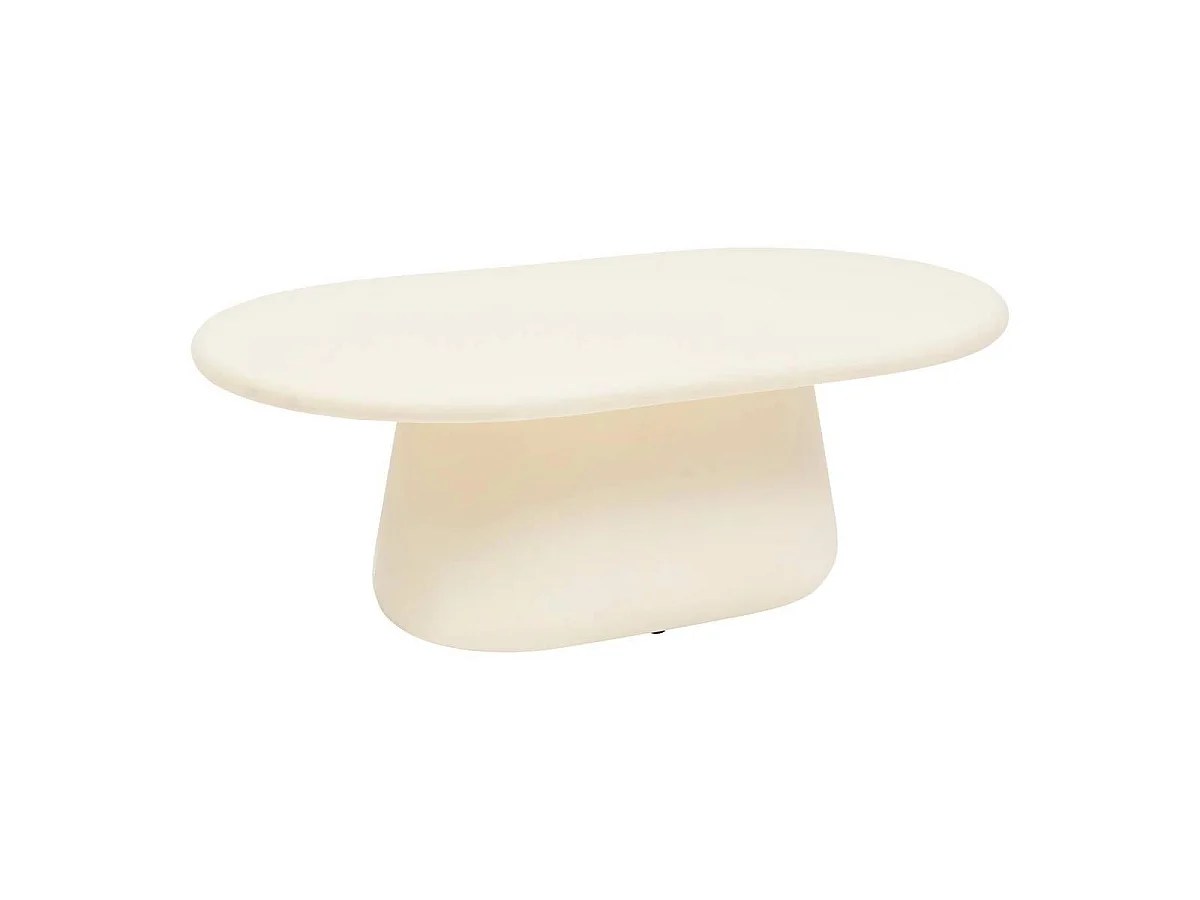 Table Basse Ovale "Dumka" 110cm Ivoire