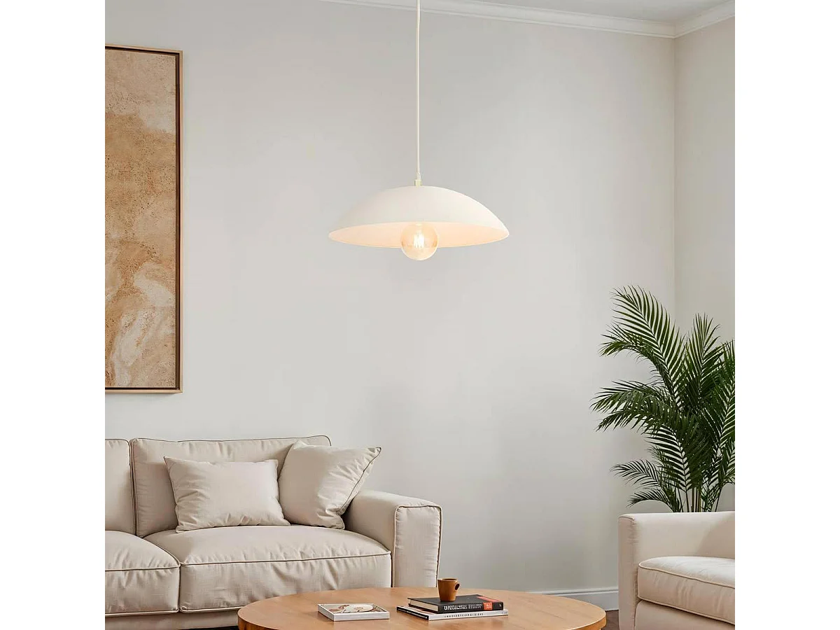 Lampe Suspension Design en Métal "Delcia" 45cm Blanc