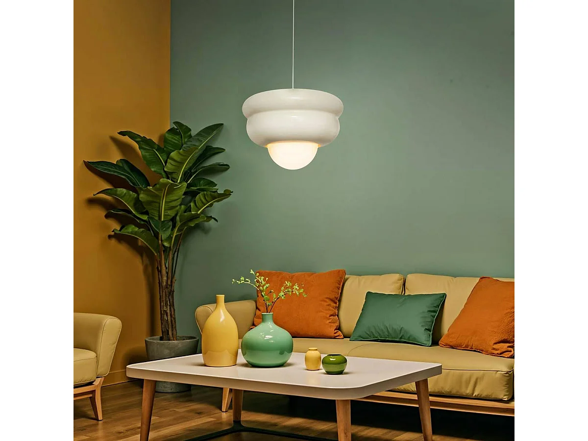 Suspension Design en Métal "Patty" 28cm Crème