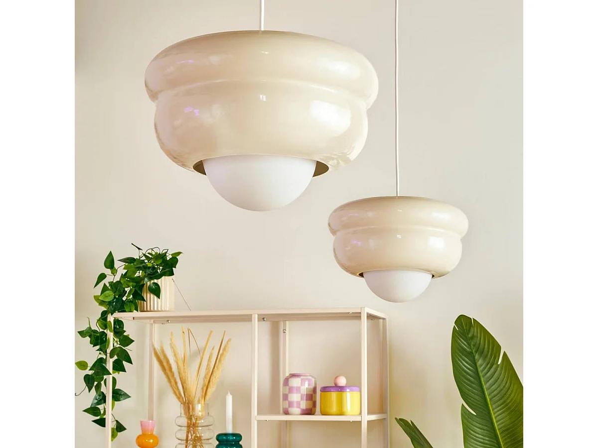 Suspension Design en Métal "Patty" 28cm Crème