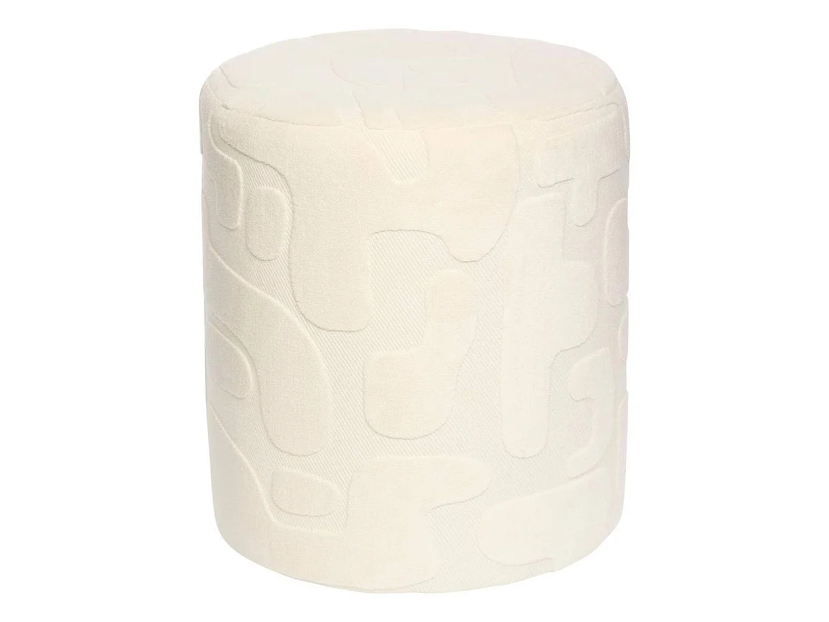 Pouf Rond Décorateur "Delor" 40cm Blanc