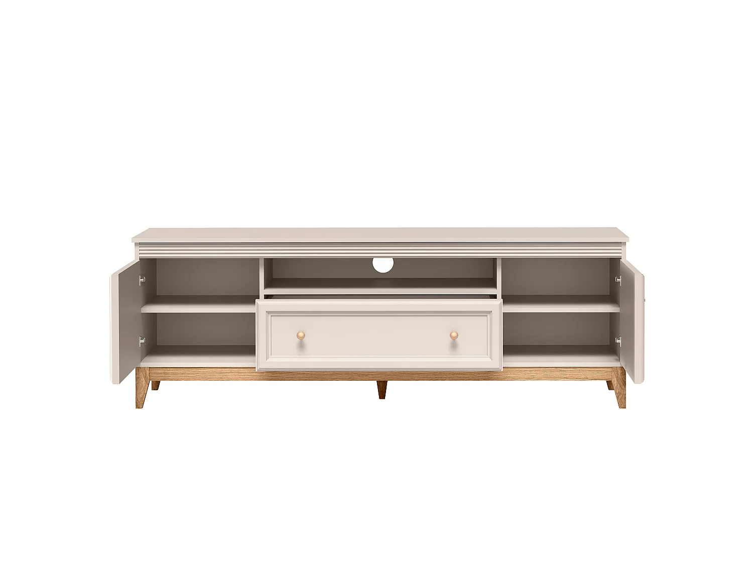 AX LIVING TV Lowboard Nymphen Cashmere 75 Zoll 1 Schublade 2 Türen MDF Eiche