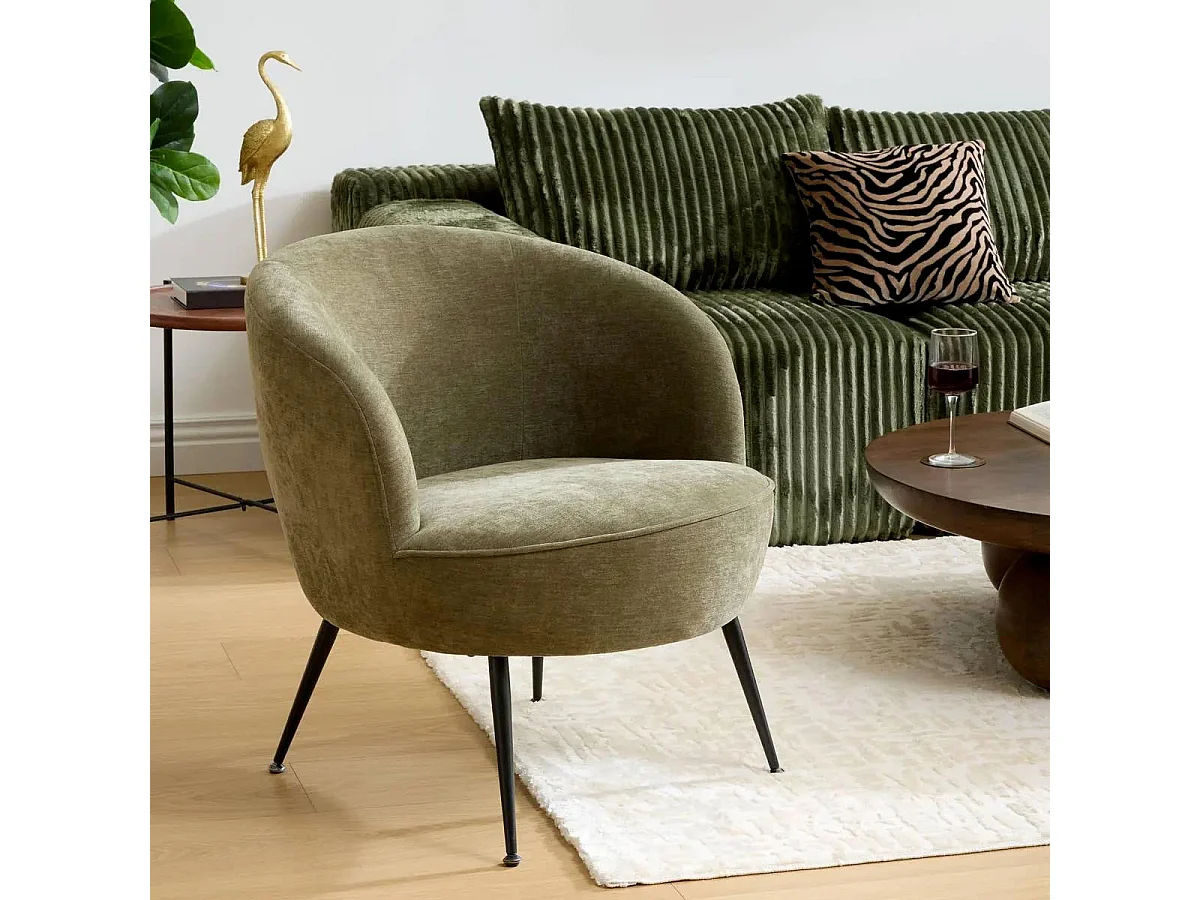 Fauteuil Design "Tildae" 71cm Vert Cèdre