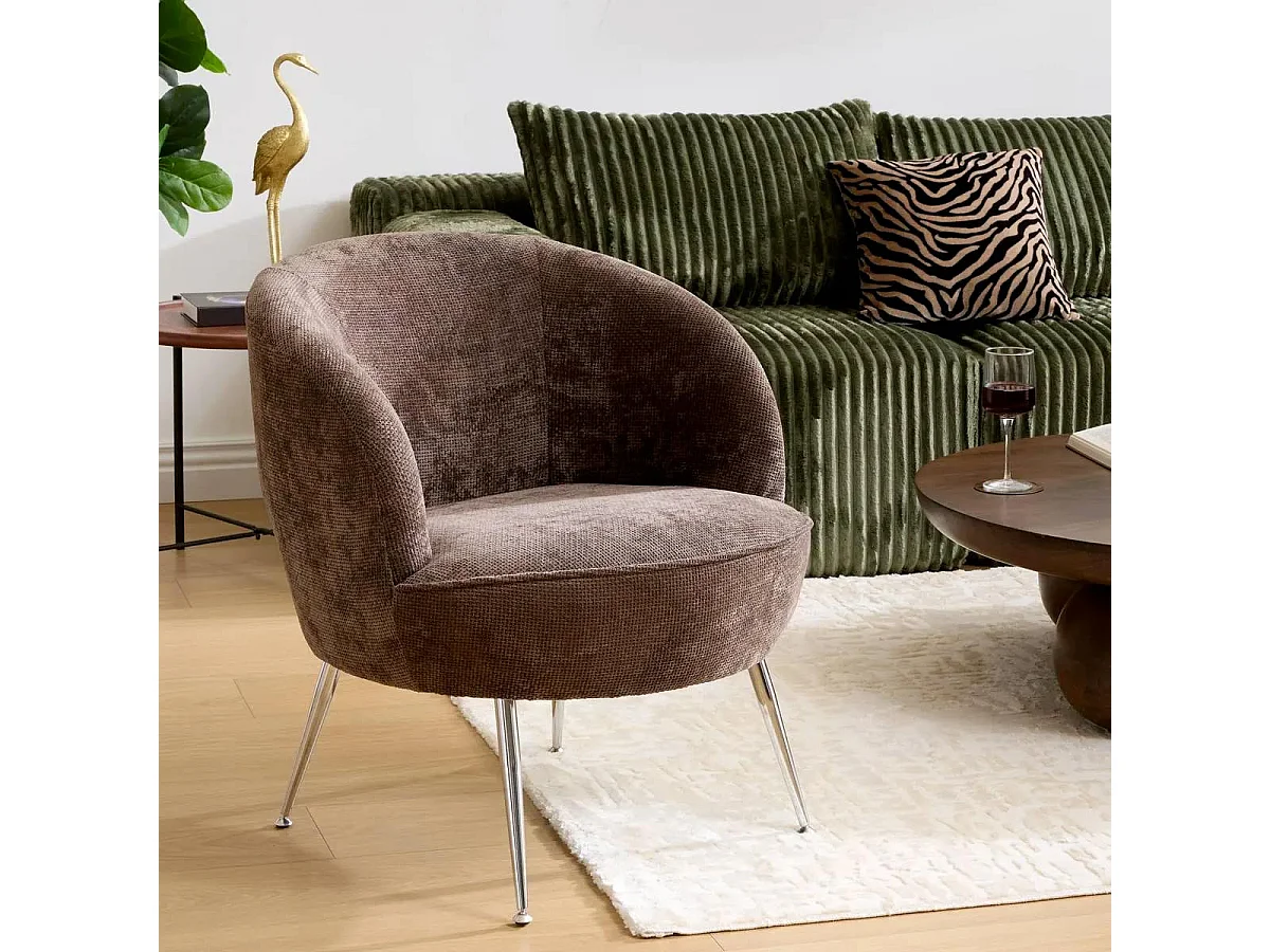 Fauteuil Design "Tildae" 71cm Marron Tonka
