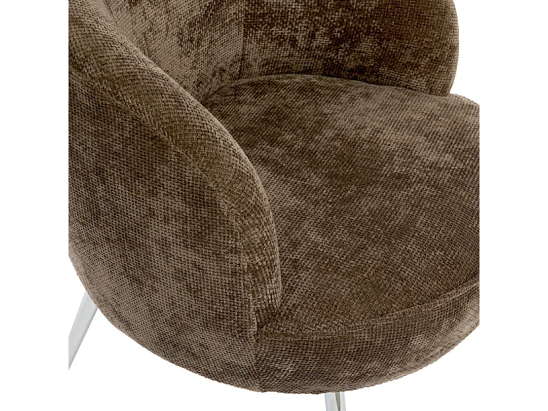 Fauteuil Design "Tildae" 71cm Marron Tonka
