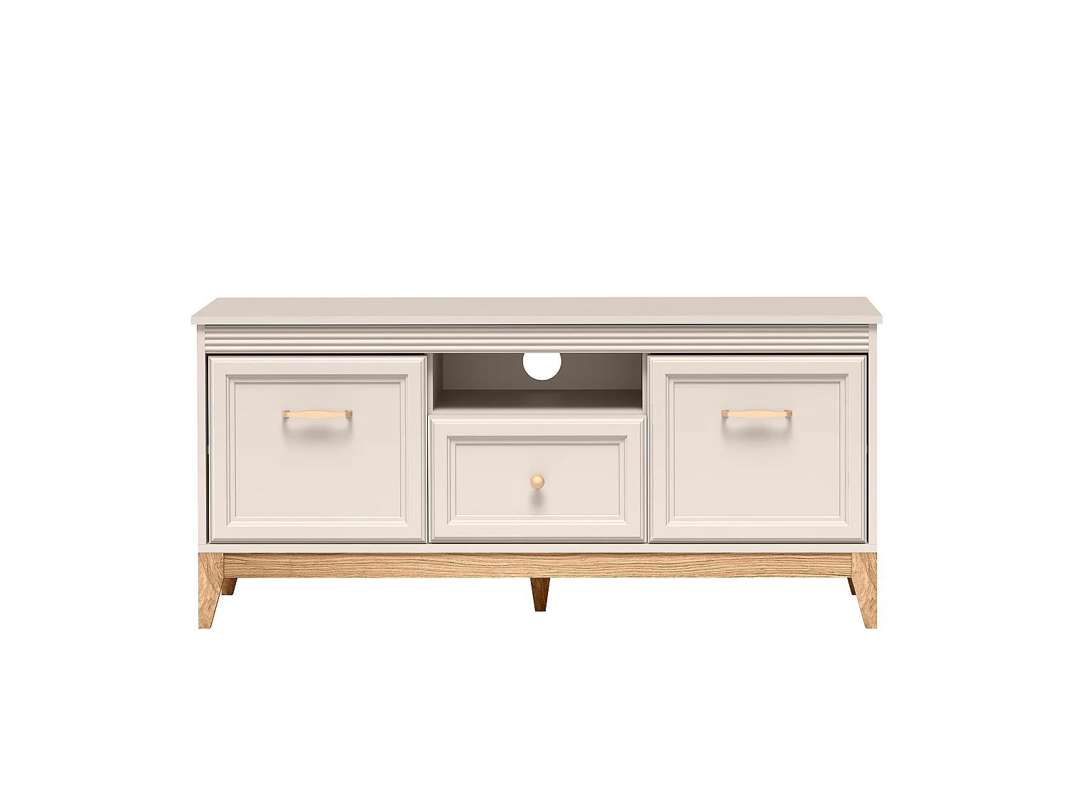 AX LIVING TV Lowboard Nymphen Cashmere 1 Schublade 2 Türen MDF Eiche Beine