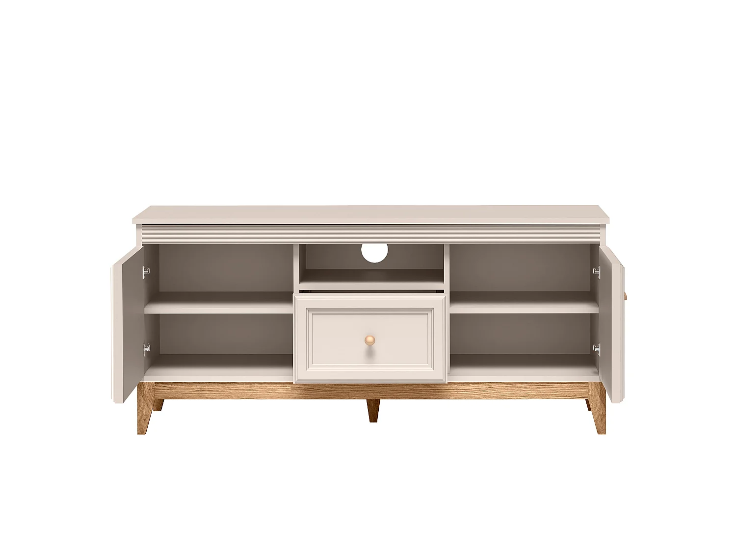 AX LIVING TV Lowboard Nymphen Cashmere 1 Schublade 2 Türen MDF Eiche Beine