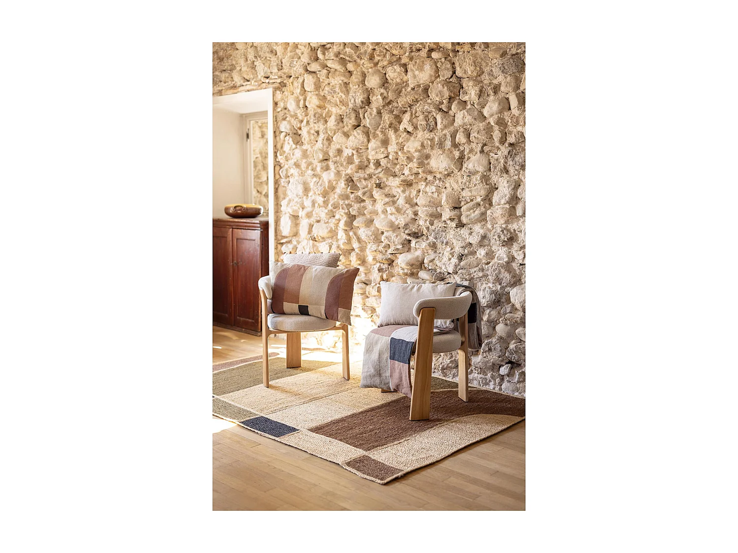 Almohada Zeff Kali - Anverso 100% lino y reverso 100% algodón, natural, 40 x 65 cm - VIVARAISE