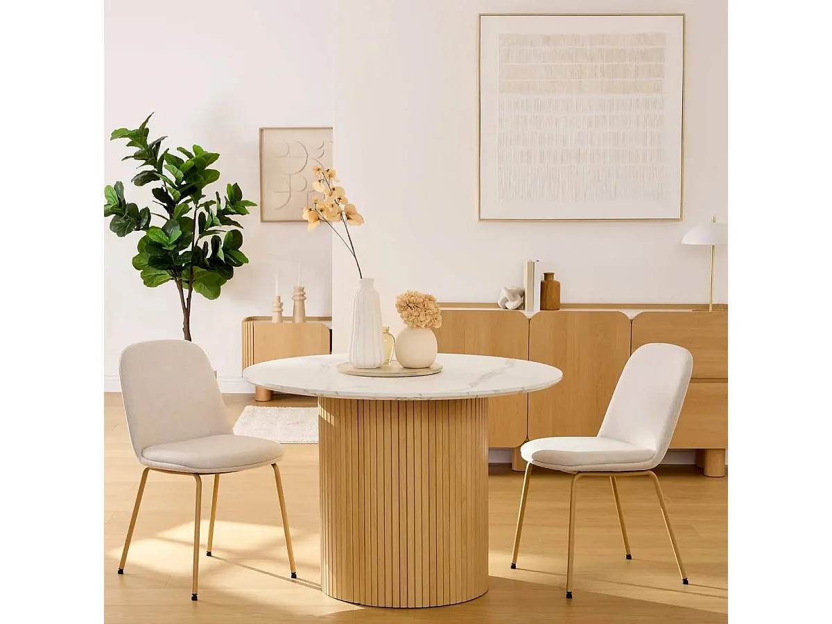 Table à Manger Design "Homelya" 110cm Naturel