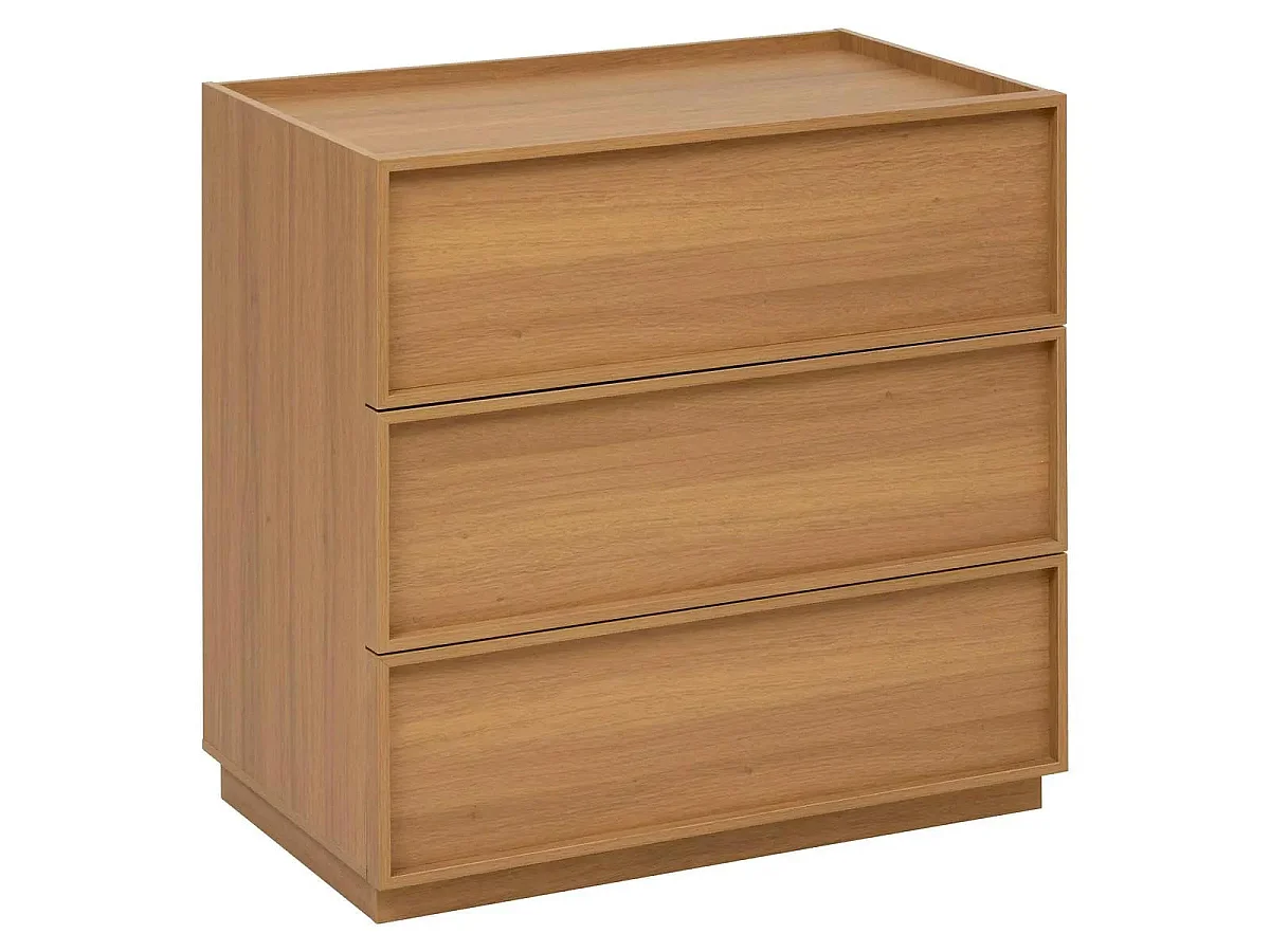 Commode 3 Tiroirs "Framy" 80cm Marron