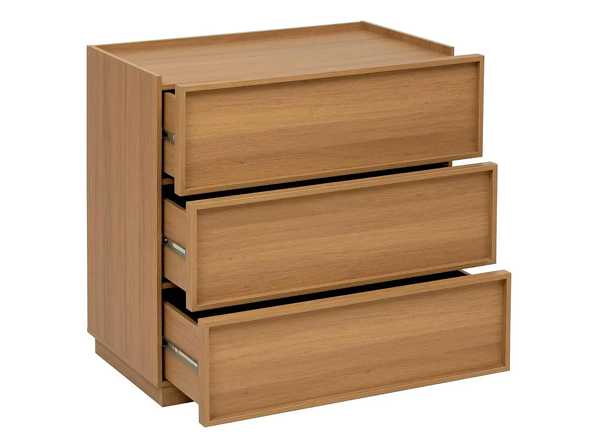 Commode 3 Tiroirs "Framy" 80cm Marron