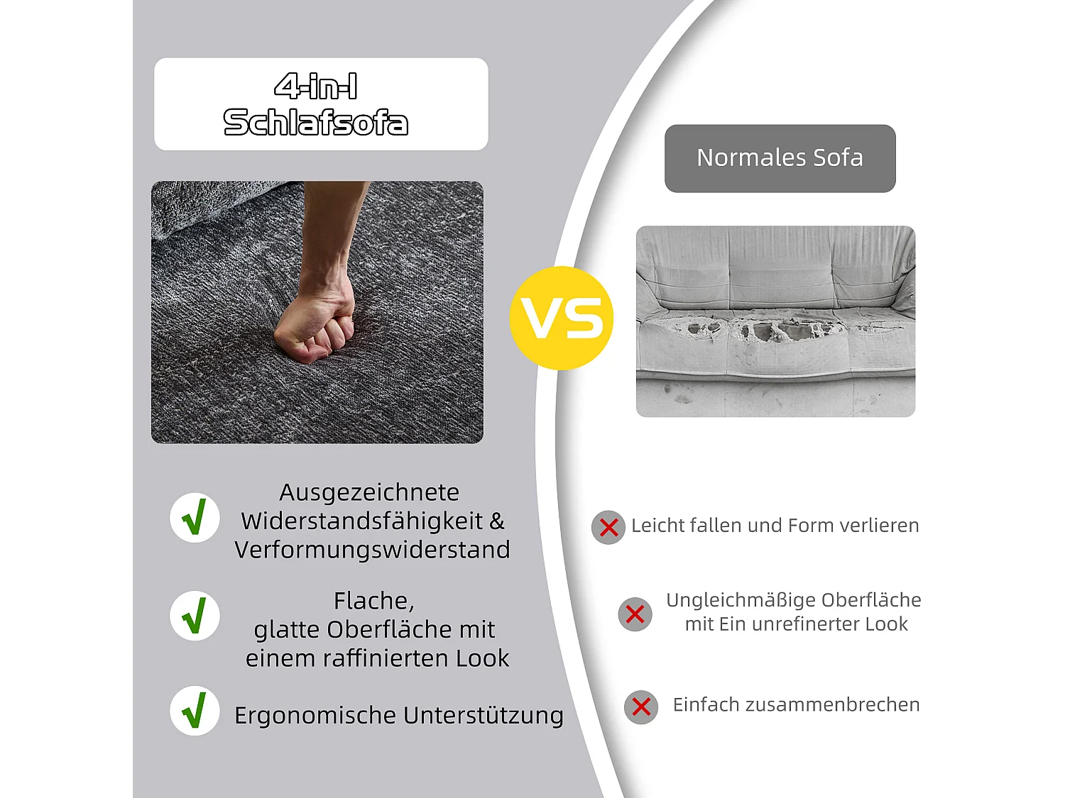 Canapé 2 places - chenille - modulable - convertible - 195x95x60 cm - gris foncé