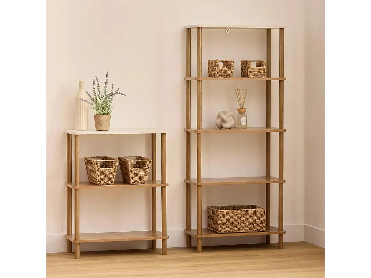 Étagère 5 Niveaux Design "Côme" 141cm Marron