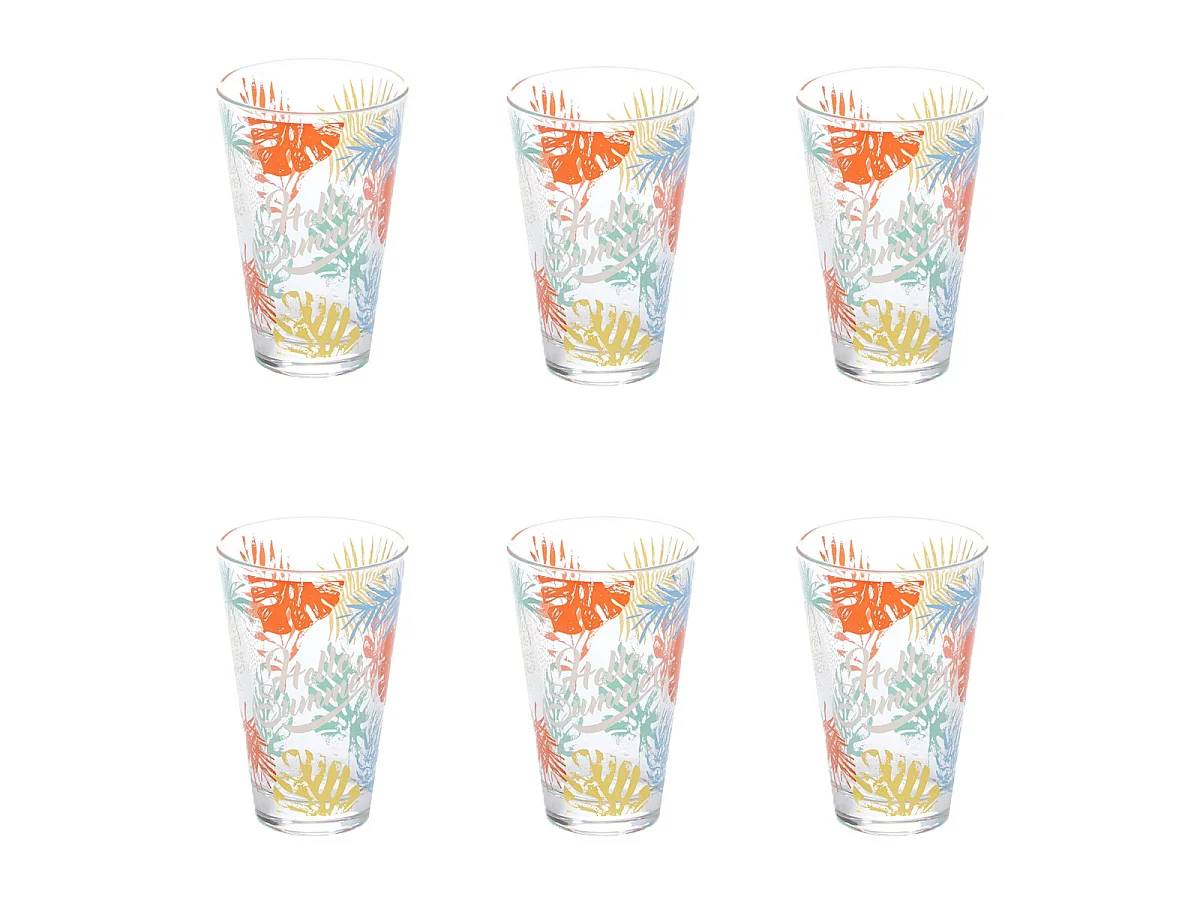 Lot de 6 Gobelets Hauts "Hello Summer" 31cl Multicolore