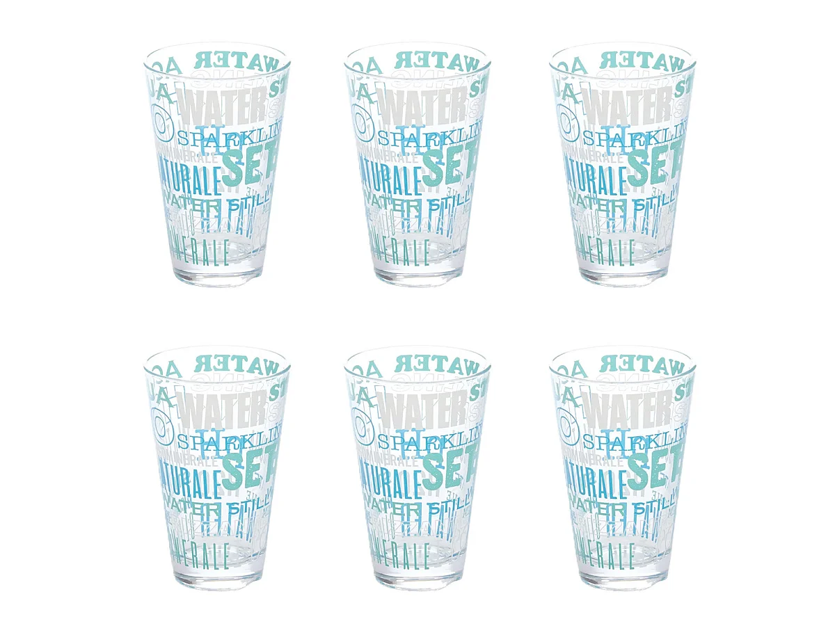 Lot de 6 Gobelets Hauts "Aqua" 31cl Bleu