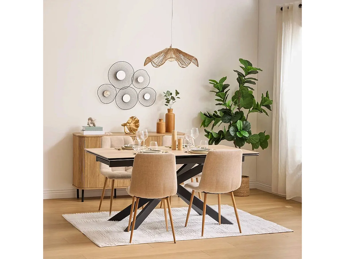 Table à Manger Extensible "Sandri" 160-200cm Marron