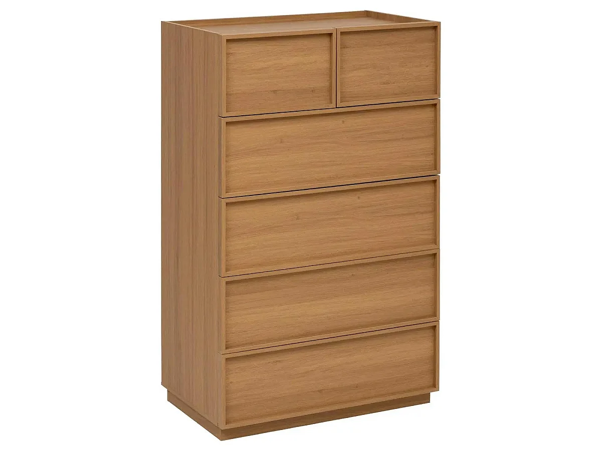 Commode 6 Tiroirs "Framy" 127cm Marron
