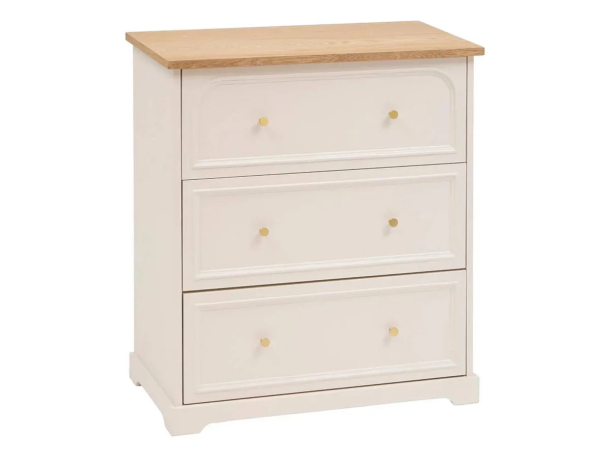 Commode 3 Tiroirs "Mohéa" 67cm Ivoire