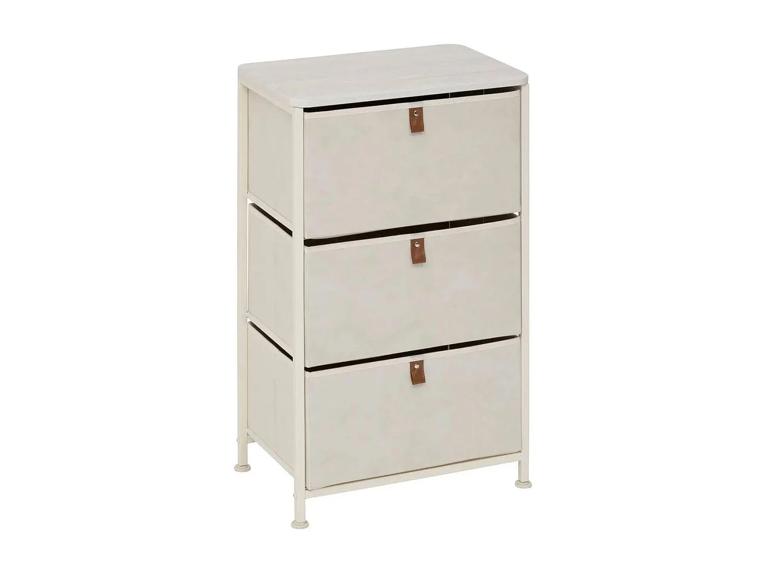 Meuble de Rangement 3 Tiroirs "Tissa" 73cm Beige