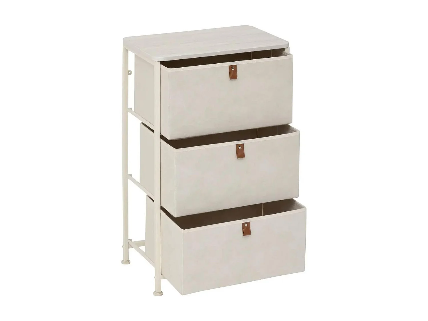 Meuble de Rangement 3 Tiroirs "Tissa" 73cm Beige