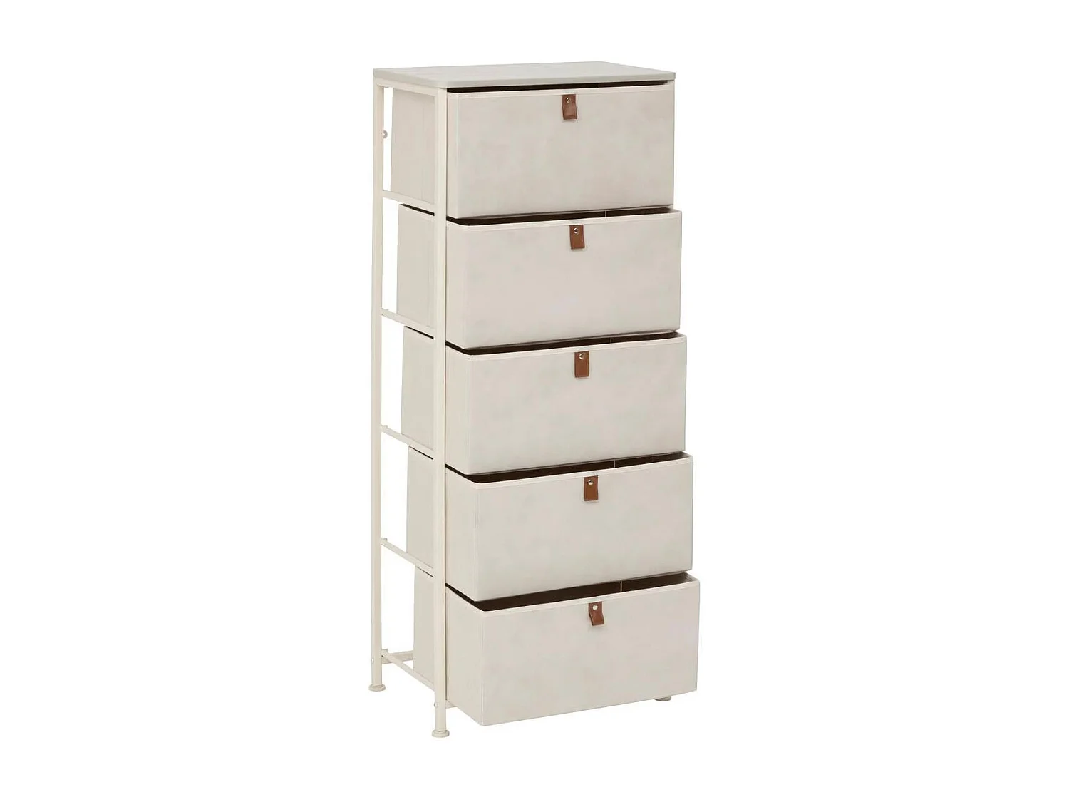 Meuble de Rangement 5 Tiroirs "Tissa" 114cm Beige