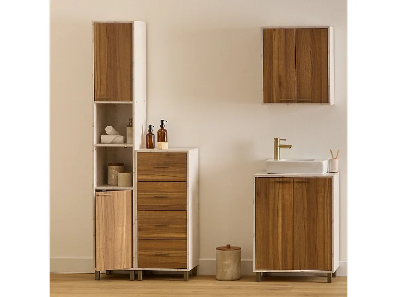 Meuble de Rangement 4 Tiroirs "Côme" 97cm Beige