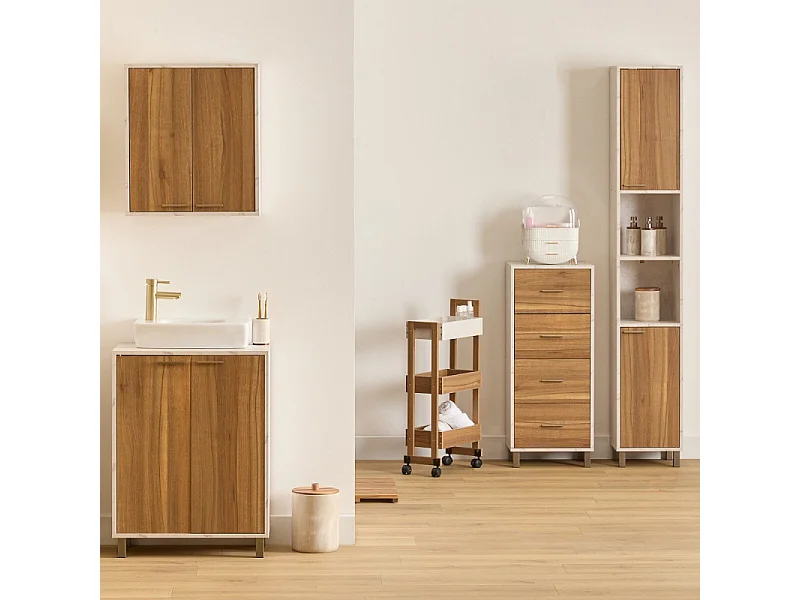 Meuble de Rangement 4 Tiroirs "Côme" 97cm Beige